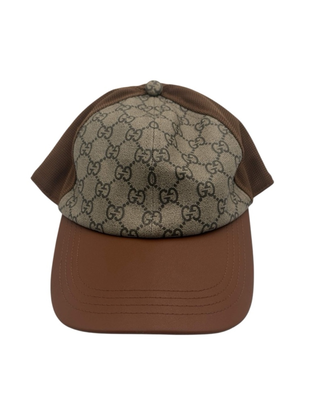 Gucci Brown Monogram Canvas and Leather Baseball Cap